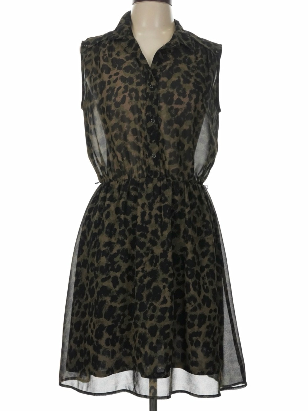 H & M Leopard Collared Sheer Top Dress